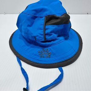 Baby Sun Hat UPF 50+ Toddler Adjustable‎ Chin Strap Blue Mesh Lined Brim